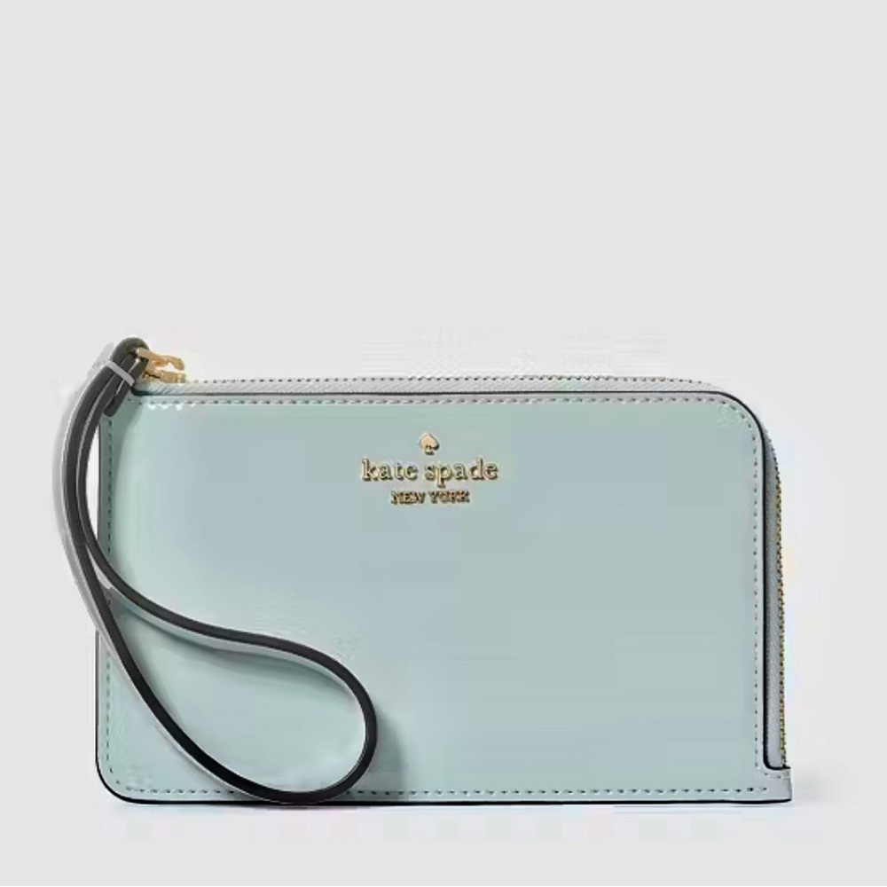 New Kate spade Lucy patent L zip wristlet wallet
